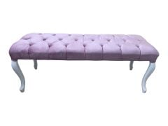 120 cm Lükens Ayaklı Puf (Bench) Ağaç İskelet-Kapitoneli