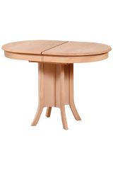 Oval Ortadan Ayaklı Açılır Masa 75X108 Cm Ahşap