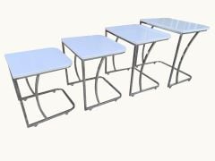 4'Lü C Zigon Sehpa Tekerli (Koltuk Altına Girebilen Model)
