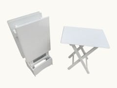 4'Lü Çanta Zigon Sehpa Tamamı Mdf Beyaz Renkte
